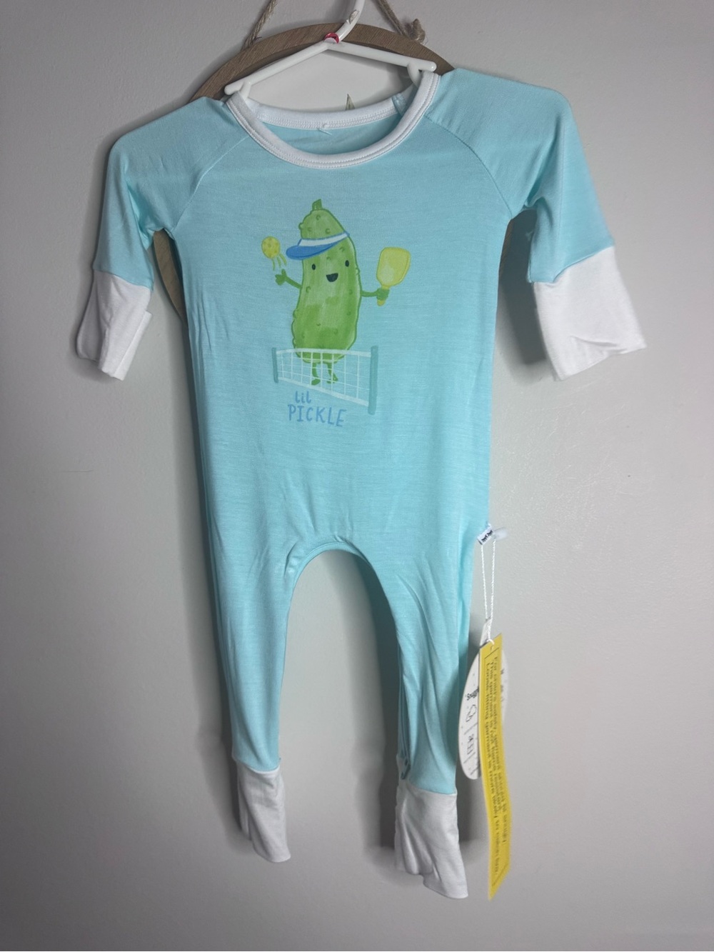 Little sleepies Pickleball Light Blue Kids One-Piece Romper newborn nwt